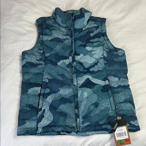 The North Face Teal & Navy Camouflage Puffer Vest